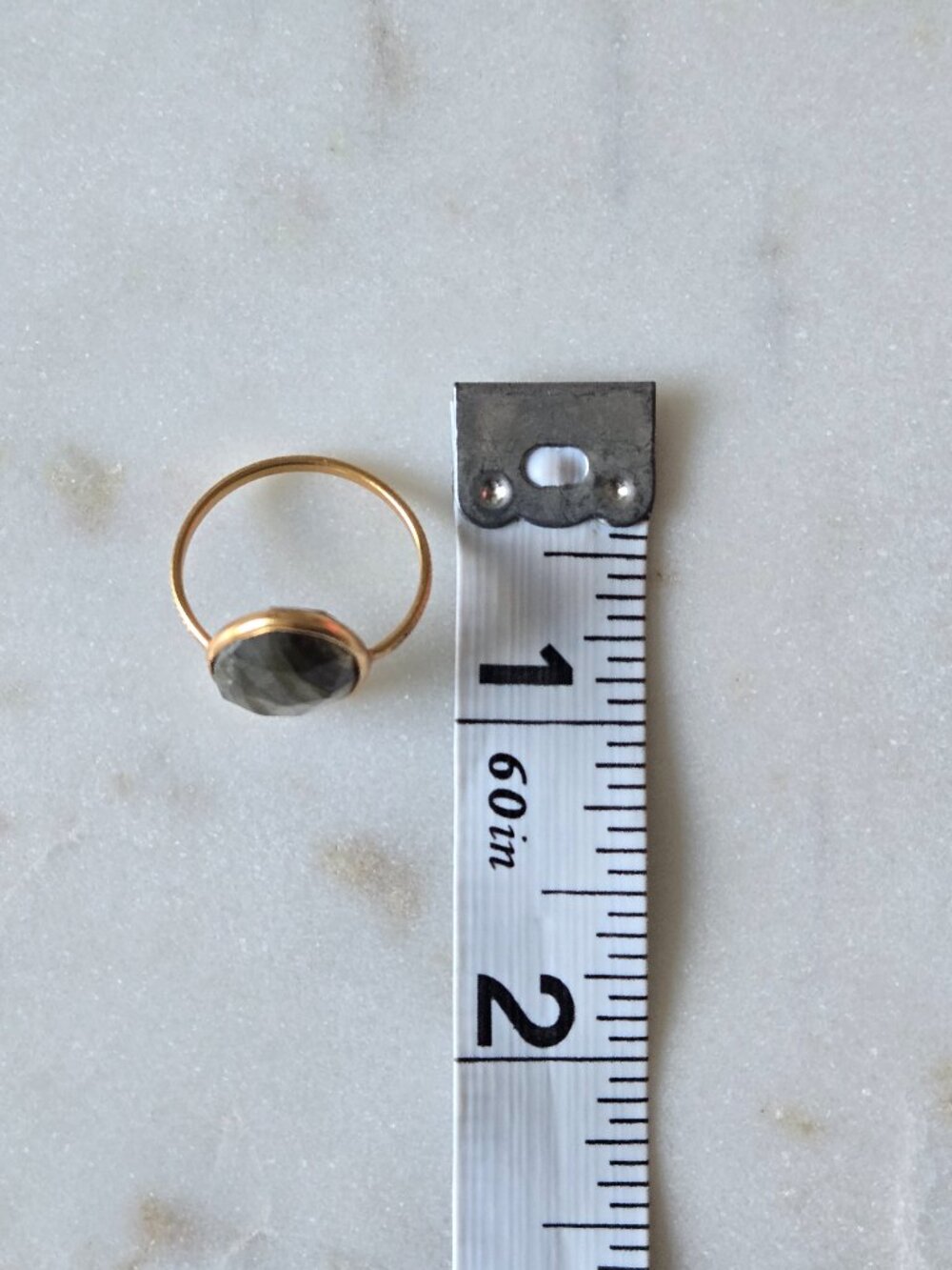 Labradorite? Asymmetrical oval ring - Picture 3 of 15